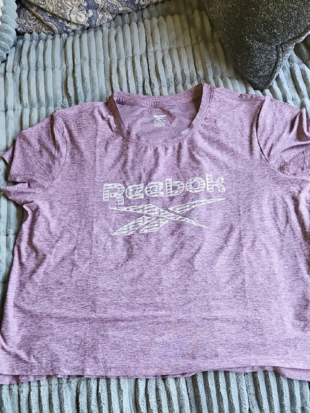 Reebok Heathered Mauve Tee with White Logo